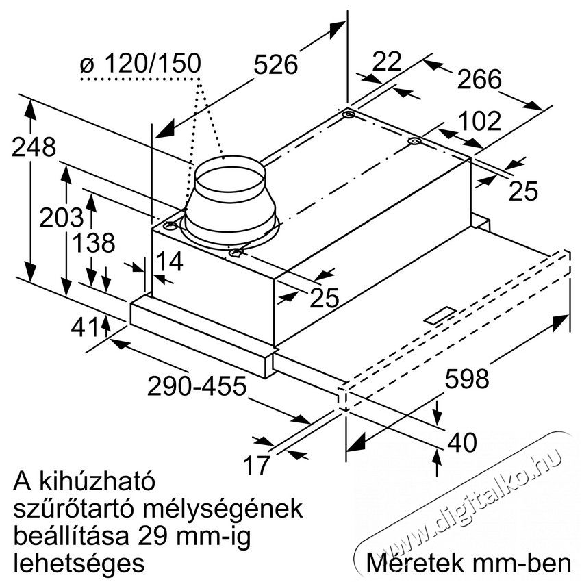 Bosch DFL064W53 kih&uacute;zhat&oacute; p&aacute;raelsz&iacute;v&oacute; Konyhai term&eacute;kek - P&aacute;raelsz&iacute;v&oacute; - Be&eacute;p&iacute;thető / kih&uacute;zhat&oacute; - 369950