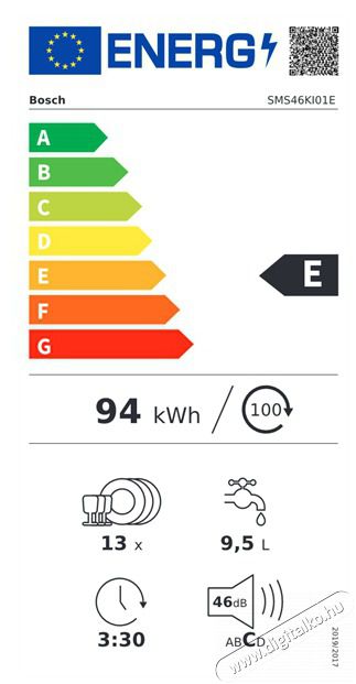 Bosch SMS46KI01E mosogat&oacute;g&eacute;p Konyhai term&eacute;kek - Mosogat&oacute;g&eacute;p - Norm&aacute;l (60cm) szabadon&aacute;ll&oacute; mosogat&oacute;g&eacute;p - 314014