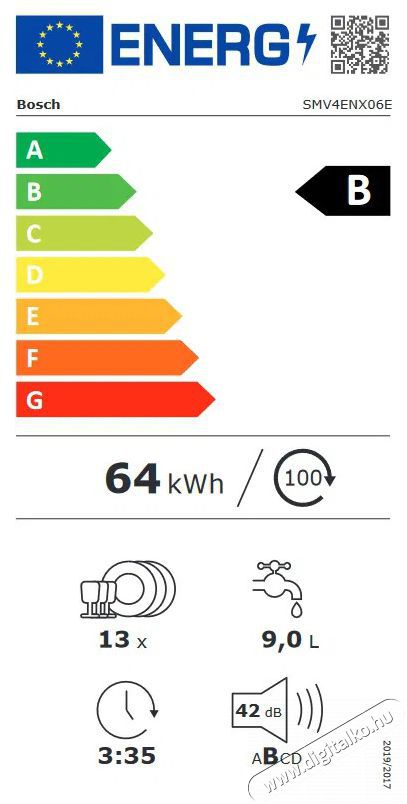 Bosch SMV4ENX06E Be&eacute;p&iacute;thető mosogat&oacute;g&eacute;p Konyhai term&eacute;kek - Mosogat&oacute;g&eacute;p - Norm&aacute;l (60cm) be&eacute;p&iacute;thető mosogat&oacute;g&eacute;p - 503894