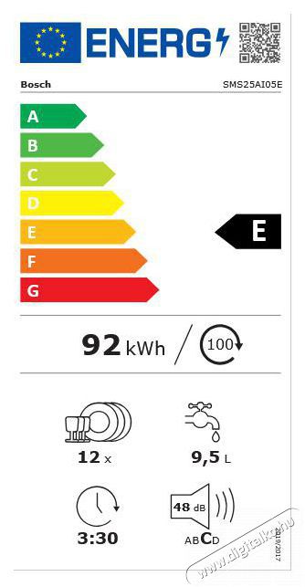 Bosch SMS25AI05E mosogat&oacute;g&eacute;p Konyhai term&eacute;kek - Mosogat&oacute;g&eacute;p - Norm&aacute;l (60cm) szabadon&aacute;ll&oacute; mosogat&oacute;g&eacute;p - 362812