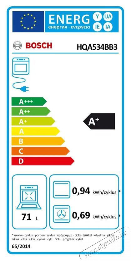 Bosch HQA534BB3 Serie 4 Konyhai term&eacute;kek - S&uuml;tő-főzőlap, tűzhely (be&eacute;p&iacute;thető) - S&uuml;tő (be&eacute;p&iacute;thető) - 505630