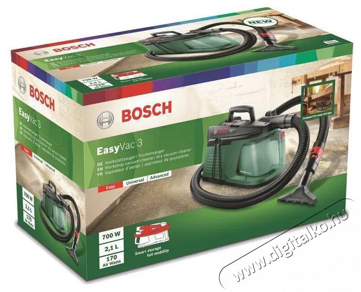 Bosch EasyVac 3 H&aacute;ztart&aacute;s / Otthon / K&uuml;lt&eacute;r - Porsz&iacute;v&oacute; / takar&iacute;t&oacute;g&eacute;p - Porzs&aacute;kos porsz&iacute;v&oacute; - 510880