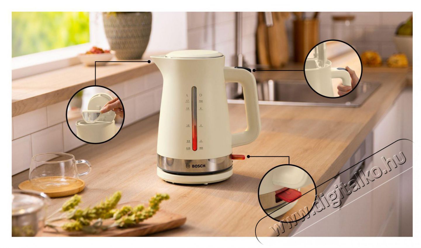 Bosch TWK4M227 MyMoments Konyhai term&eacute;kek - V&iacute;zforral&oacute; / teafőző - 512940