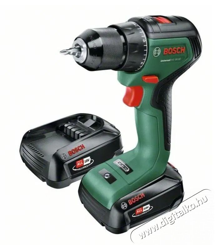 Bosch UniversalDrill 18V-55 (2x 2,0 Ah) + AL18V-20 H&aacute;ztart&aacute;s / Otthon / K&uuml;lt&eacute;r - Szersz&aacute;m - F&uacute;r&oacute; / f&uacute;r&oacute;kalap&aacute;cs - 518586