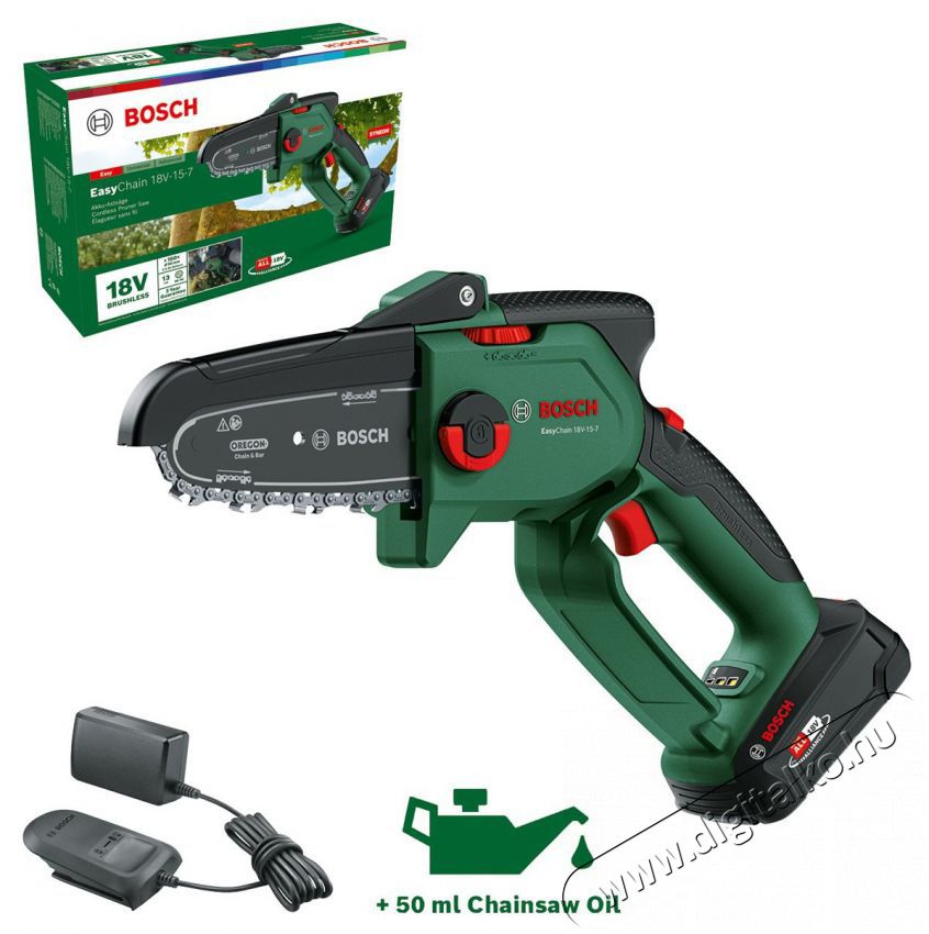 Bosch 06008B8900 AKU EasyChain egykezes l&aacute;ncfűr&eacute;sz, 18V-15-7 (1x2,5 Ah) H&aacute;ztart&aacute;s / Otthon / K&uuml;lt&eacute;r - K&uuml;lt&eacute;r / kerti term&eacute;k / grill - L&aacute;ncfűr&eacute;sz - 518519