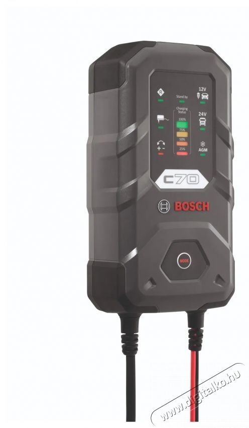 Bosch C70, 12V 24V aut&oacute; akkuml&aacute;tor t&ouml;ltő Aut&oacute;hifi / Aut&oacute; felszerel&eacute;s - Aut&oacute;s t&ouml;ltő / szivargy&uacute;jt&oacute; adapter - 531702