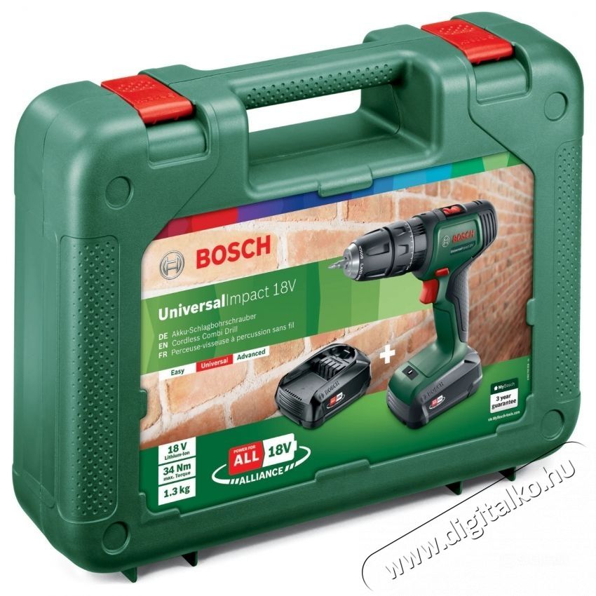 Bosch Universal Impact 18 akkumul&aacute;toros f&uacute;r&oacute;- &eacute;s csavarh&uacute;z&oacute;g&eacute;p H&aacute;ztart&aacute;s / Otthon / K&uuml;lt&eacute;r - Szersz&aacute;m - F&uacute;r&oacute; / f&uacute;r&oacute;kalap&aacute;cs - 534950