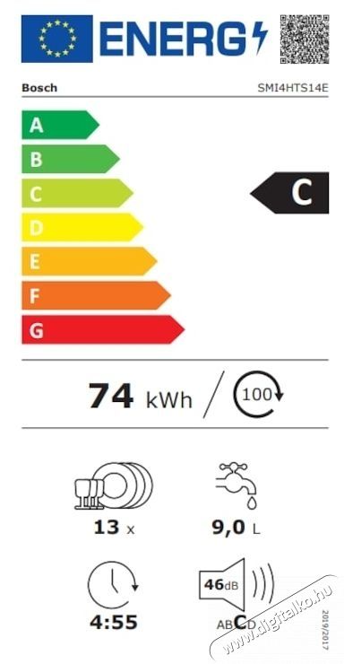Bosch SMI4HTS14E f&eacute;lig be&eacute;p&iacute;thető mosogat&oacute;g&eacute;p Konyhai term&eacute;kek - Mosogat&oacute;g&eacute;p - Norm&aacute;l (60cm) be&eacute;p&iacute;thető mosogat&oacute;g&eacute;p - 534922