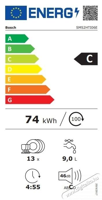 Bosch SMS2HTI06E mosogat&oacute;g&eacute;p, 60 cm, Rozsdamentes ac&eacute;l Konyhai term&eacute;kek - Mosogat&oacute;g&eacute;p - Norm&aacute;l (60cm) be&eacute;p&iacute;thető mosogat&oacute;g&eacute;p - 534924