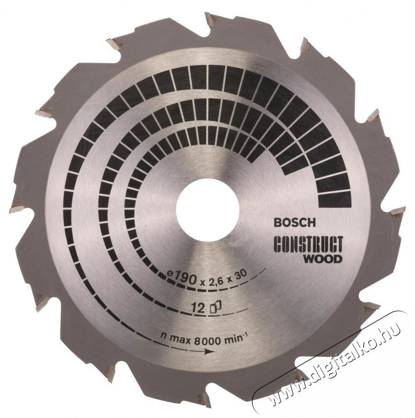 Bosch Construct K&ouml;rfűr&eacute;szlap, f&aacute;hoz, 190 x 30 x 2.6 mm H&aacute;ztart&aacute;s / Otthon / K&uuml;lt&eacute;r - Szersz&aacute;m - Kieg&eacute;sz&iacute;tő, tartoz&eacute;k - 535000