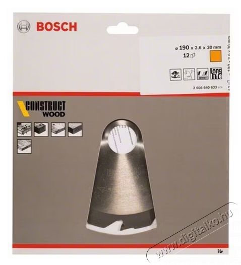 Bosch Construct K&ouml;rfűr&eacute;szlap, f&aacute;hoz, 190 x 30 x 2.6 mm H&aacute;ztart&aacute;s / Otthon / K&uuml;lt&eacute;r - Szersz&aacute;m - Kieg&eacute;sz&iacute;tő, tartoz&eacute;k - 535000