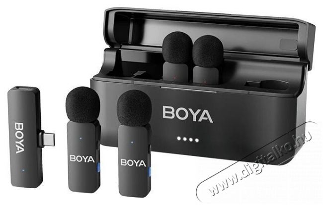 Boya BY-V4D Fot&oacute;-Vide&oacute; kieg&eacute;sz&iacute;tők - Mikrofon - Cs&iacute;ptetős, fej &eacute;s kitűző mikrofon - 524459