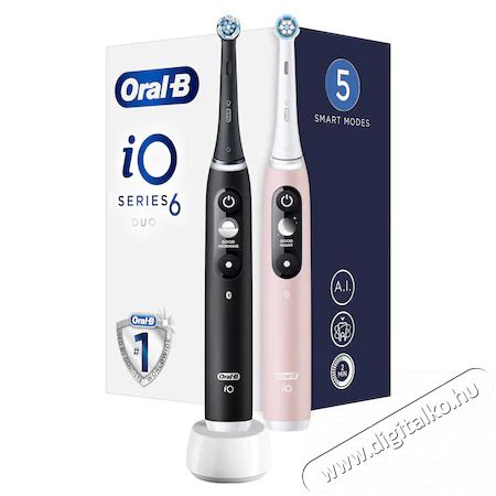 BRAUN Oral-B iO6 elektromos fogkefe DuoPack White + Pink Sz&eacute;ps&eacute;g&aacute;pol&aacute;s / Eg&eacute;szs&eacute;g - Sz&aacute;j / fog &aacute;pol&aacute;s - Elektromos fogkefe - 399342