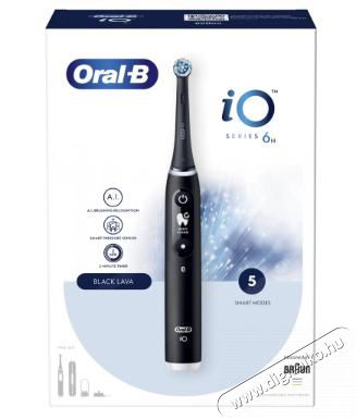 BRAUN Oral-B iO6 elektromos fogkefe - fekete Sz&eacute;ps&eacute;g&aacute;pol&aacute;s / Eg&eacute;szs&eacute;g - Sz&aacute;j / fog &aacute;pol&aacute;s - Elektromos fogkefe - 399371