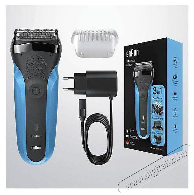 BRAUN 310BT WD borotva - k&eacute;k &eacute;s fekete Sz&eacute;ps&eacute;g&aacute;pol&aacute;s / Eg&eacute;szs&eacute;g - Szőrtelen&iacute;tő / borotva - F&eacute;rfi borotva - 361659