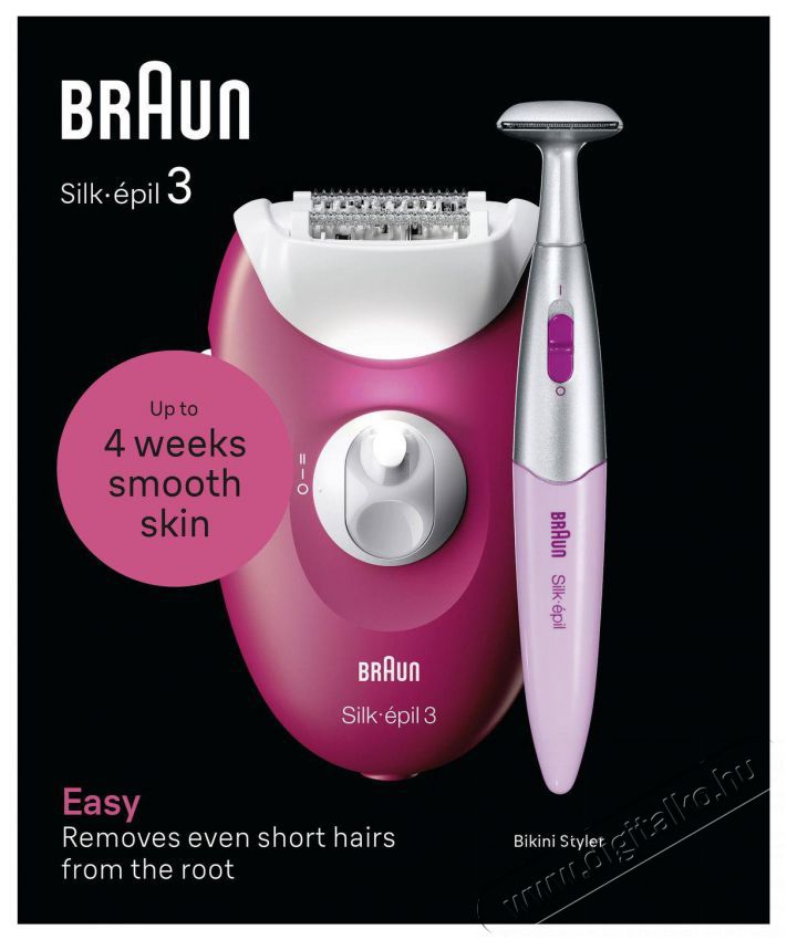 BRAUN Silk-&eacute;pil 3 3-202, m&aacute;lna Sz&eacute;ps&eacute;g&aacute;pol&aacute;s / Eg&eacute;szs&eacute;g - Szőrtelen&iacute;tő / borotva - Női szőrtelen&iacute;tő - 511831