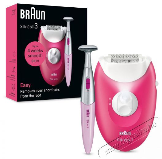 BRAUN Silk-&eacute;pil 3 3-202, m&aacute;lna Sz&eacute;ps&eacute;g&aacute;pol&aacute;s / Eg&eacute;szs&eacute;g - Szőrtelen&iacute;tő / borotva - Női szőrtelen&iacute;tő - 511831