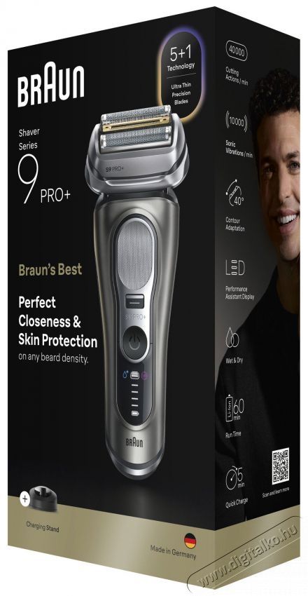 BRAUN Series 9 PRO+ Wet&Dry 9615s Borotva Sz&eacute;ps&eacute;g&aacute;pol&aacute;s / Eg&eacute;szs&eacute;g - Szőrtelen&iacute;tő / borotva - F&eacute;rfi borotva - 524485