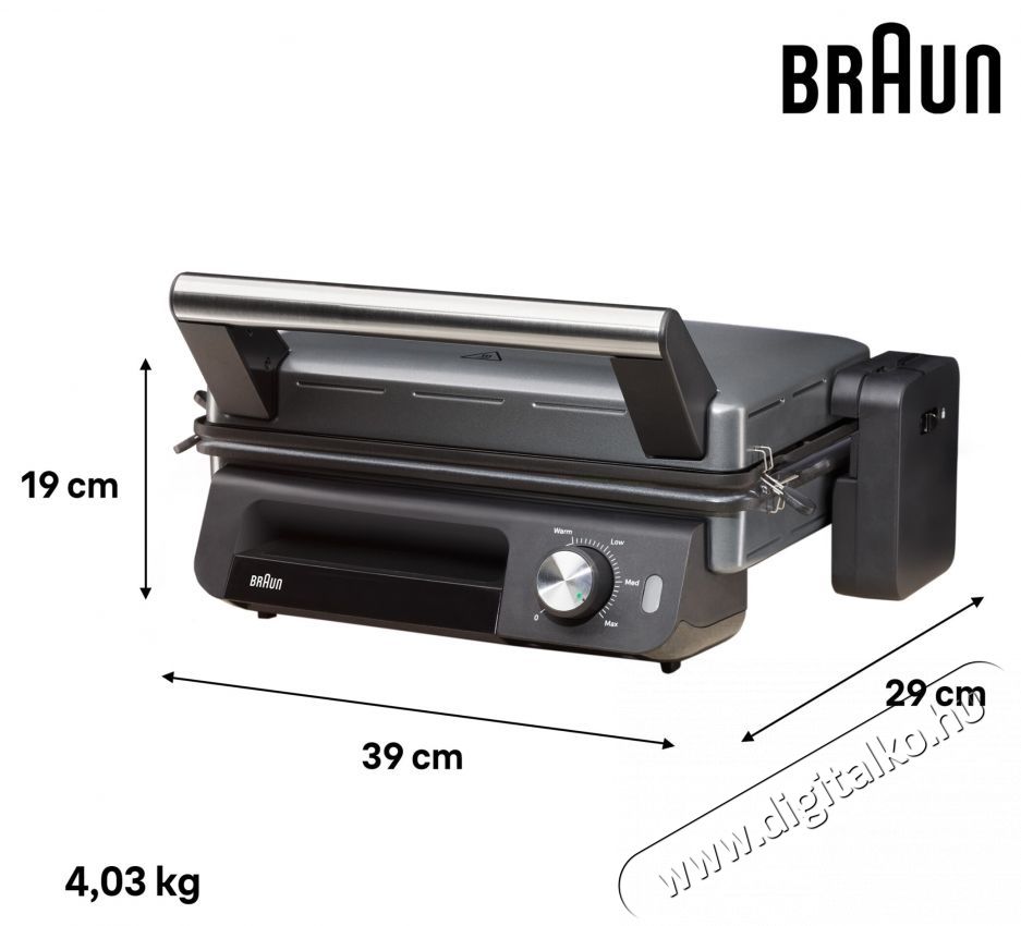 BRAUN MultiGrill CG5033 multifunkci&oacute;s elektromos grill, 0X17900014, 2000W, 3 m&oacute;d, 230 C maximum hőm&eacute;rs&eacute;klet, Ez&uuml;st/Fekete Konyhai term&eacute;kek - Konyhai kisg&eacute;p (s&uuml;t&eacute;s / főz&eacute;s / hűt&eacute;s / &eacute;telk&eacute;sz&iacute;t&eacute;s) - Kontakt grill s&uuml;tő / s&uuml;tőlap - 533103