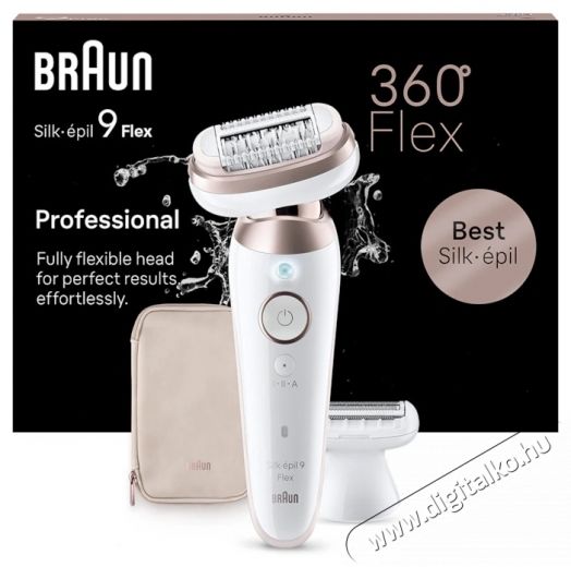 BRAUN Silk-&eacute;pil 9 9-030 Flex 360 Wet Dry epil&aacute;tor, Smart Touch, 40 csipesz, 2 sebess&eacute;g, Borotvafej + f&eacute;sű, Utaz&oacute;t&aacute;ska, Feh&eacute;r/Bronz Sz&eacute;ps&eacute;g&aacute;pol&aacute;s / Eg&eacute;szs&eacute;g - Szőrtelen&iacute;tő / borotva - Női szőrtelen&iacute;tő - 533091