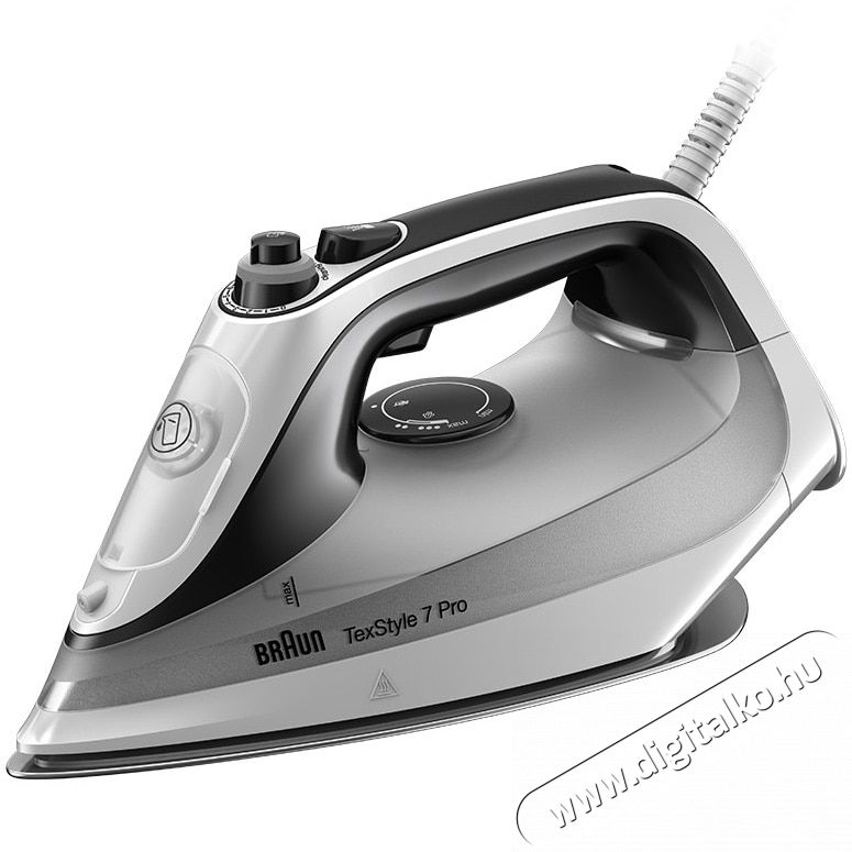 BRAUN TexStyle 7 SI7149WB Gőz&ouml;lős vasal&oacute;, 2900W, 50g/perc gőznyom&aacute;s, 220g/perc gőzl&ouml;ket, 300ml tart&aacute;ly, FreeGlide 3D technol&oacute;gia, EloxalPlus talp, Fekete/Feh&eacute;r H&aacute;ztart&aacute;s / Otthon / K&uuml;lt&eacute;r - Vasal&oacute; - Gőz&aacute;llom&aacute;s - 533107