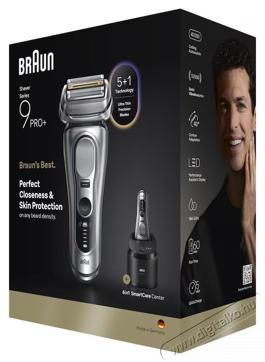 BRAUN Series 9 PRO+ 9667CC elektromos borotva, 5+1 ultrav&eacute;kony prec&iacute;zi&oacute;s penge, Ez&uuml;s Sz&eacute;ps&eacute;g&aacute;pol&aacute;s / Eg&eacute;szs&eacute;g - Szőrtelen&iacute;tő / borotva - F&eacute;rfi borotva - 536274