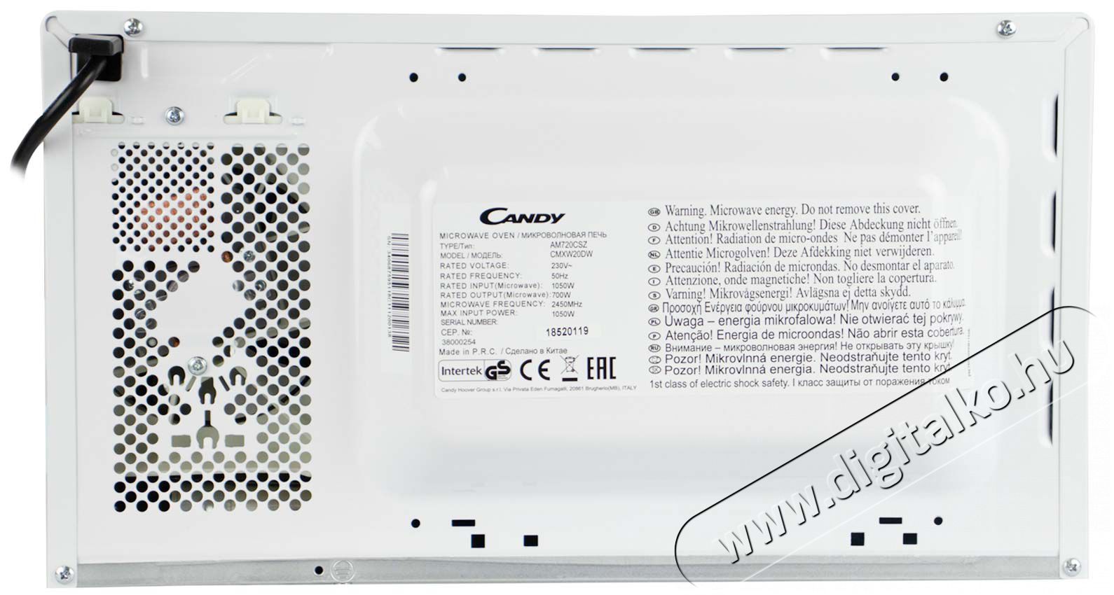 Candy CMXW20DW mikrohull&aacute;m&uacute; s&uuml;tő Konyhai term&eacute;kek - Mikrohull&aacute;m&uacute; s&uuml;tő - Mikrohull&aacute;m&uacute; s&uuml;tő (szabadon&aacute;ll&oacute;) - 314098