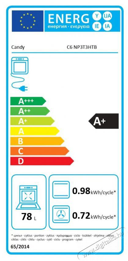 Candy C6 NP3T3HTB BAKE 600 S&uuml;tő (be&eacute;p&iacute;thető) Konyhai term&eacute;kek - S&uuml;tő-főzőlap, tűzhely (be&eacute;p&iacute;thető) - S&uuml;tő (be&eacute;p&iacute;thető) - 527101