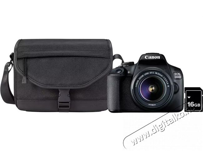 CANON EOS 2000D DSLR f&eacute;nyk&eacute;pezőg&eacute;p + EF-S 18-55mm f/3.5-5.6 DC III + SB130 t&aacute;ska + 16GB SD k&aacute;rtya (2728C054) F&eacute;nyk&eacute;pezőg&eacute;p / kamera - DSLR t&uuml;k&ouml;rreflexes f&eacute;nyk&eacute;pezőg&eacute;p - 374221