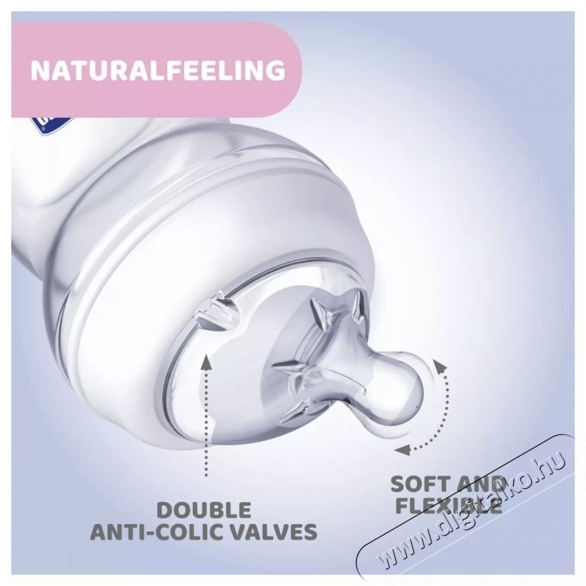 Chicco Natural Feeling PP cumis&uuml;veg szilikon cumival, 150 ml, Uniszex, 0 h&oacute;nap+, 0% BPA Sz&eacute;ps&eacute;g&aacute;pol&aacute;s / Eg&eacute;szs&eacute;g - Baba mama term&eacute;k - Cumis&uuml;veg / cumi / etet&eacute;s kieg&eacute;sz&iacute;tő - 533165