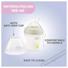 Chicco Natural Feeling PP cumis&uuml;veg szilikon cumival, 150 ml, Uniszex, 0 h&oacute;nap+, 0% BPA Sz&eacute;ps&eacute;g&aacute;pol&aacute;s / Eg&eacute;szs&eacute;g - Baba mama term&eacute;k - Cumis&uuml;veg / cumi / etet&eacute;s kieg&eacute;sz&iacute;tő - 533165