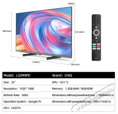CHiQ L32M9PD Powerbank Camping Telev&iacute;zi&oacute;k - LED telev&iacute;zi&oacute; - 720p HD Ready felbont&aacute;s&uacute; - 505801