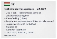 Clatronic MZ3579 apr&iacute;t&oacute; - feh&eacute;r Konyhai term&eacute;kek - Konyhai kisg&eacute;p (elők&eacute;sz&iacute;t&eacute;s / feldolgoz&aacute;s) - Apr&iacute;t&oacute; / dar&aacute;l&oacute; - 322146