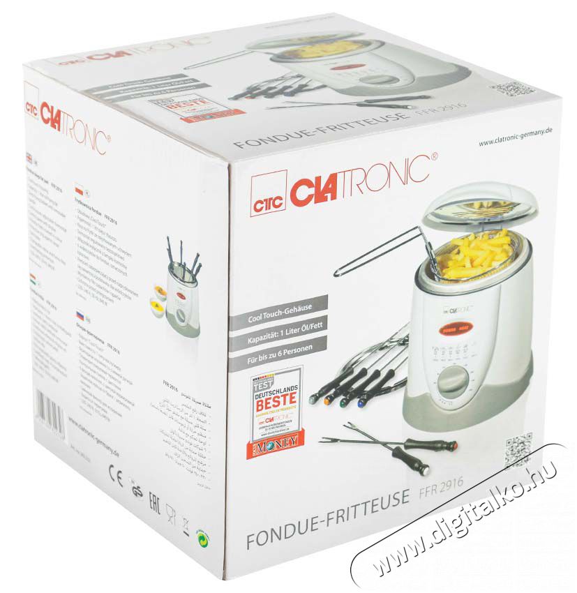 Clatronic FFR 2916 olajs&uuml;tő/fondue k&eacute;sz&iacute;tő Konyhai term&eacute;kek - Konyhai kisg&eacute;p (s&uuml;t&eacute;s / főz&eacute;s / hűt&eacute;s / &eacute;telk&eacute;sz&iacute;t&eacute;s) - Konyhai k&uuml;l&ouml;nlegess&eacute;g - 347880