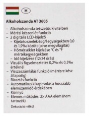Clatronic AT 3605 alkohol teszter Sz&eacute;ps&eacute;g&aacute;pol&aacute;s / Eg&eacute;szs&eacute;g - Alkoholszonda - Alkoholszonda - 322203