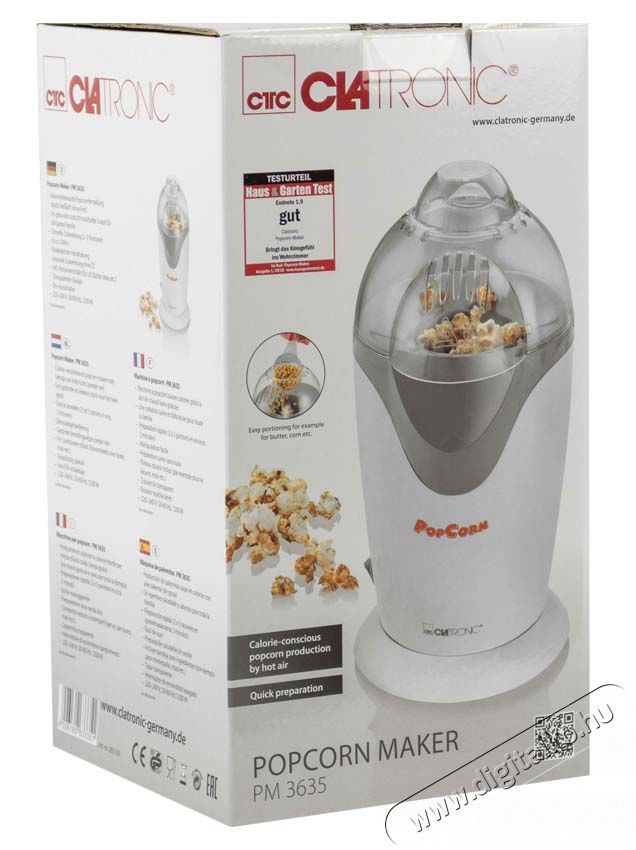 Clatronic PM3635 popcorn k&eacute;sz&iacute;tő g&eacute;p Konyhai term&eacute;kek - Konyhai kisg&eacute;p (s&uuml;t&eacute;s / főz&eacute;s / hűt&eacute;s / &eacute;telk&eacute;sz&iacute;t&eacute;s) - Konyhai k&uuml;l&ouml;nlegess&eacute;g - 322228