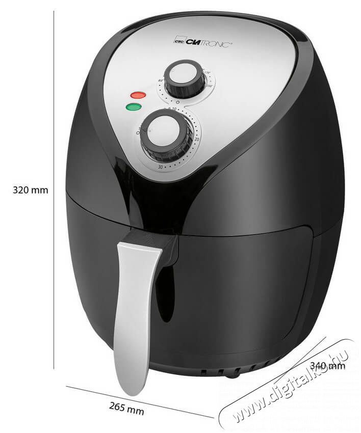 Clatronic FR 3699 H Forr&oacute;levegős s&uuml;tő - fekete Konyhai term&eacute;kek - Konyhai kisg&eacute;p (s&uuml;t&eacute;s / főz&eacute;s / hűt&eacute;s / &eacute;telk&eacute;sz&iacute;t&eacute;s) - L&eacute;gkever&eacute;ses főzőg&eacute;p / elektromos kukta / multifunkci&oacute;s s&uuml;tő - 360540