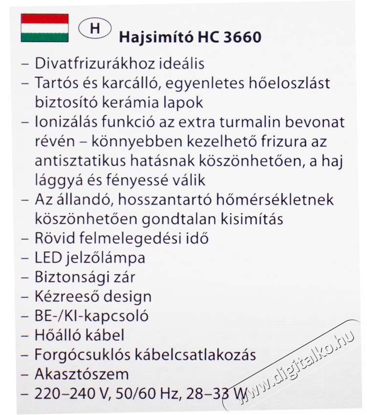 Clatronic HC 3660 hajvasal&oacute; Sz&eacute;ps&eacute;g&aacute;pol&aacute;s / Eg&eacute;szs&eacute;g - Haj&aacute;pol&aacute;s - Hajvasal&oacute; / egyenes&iacute;tő - 347022