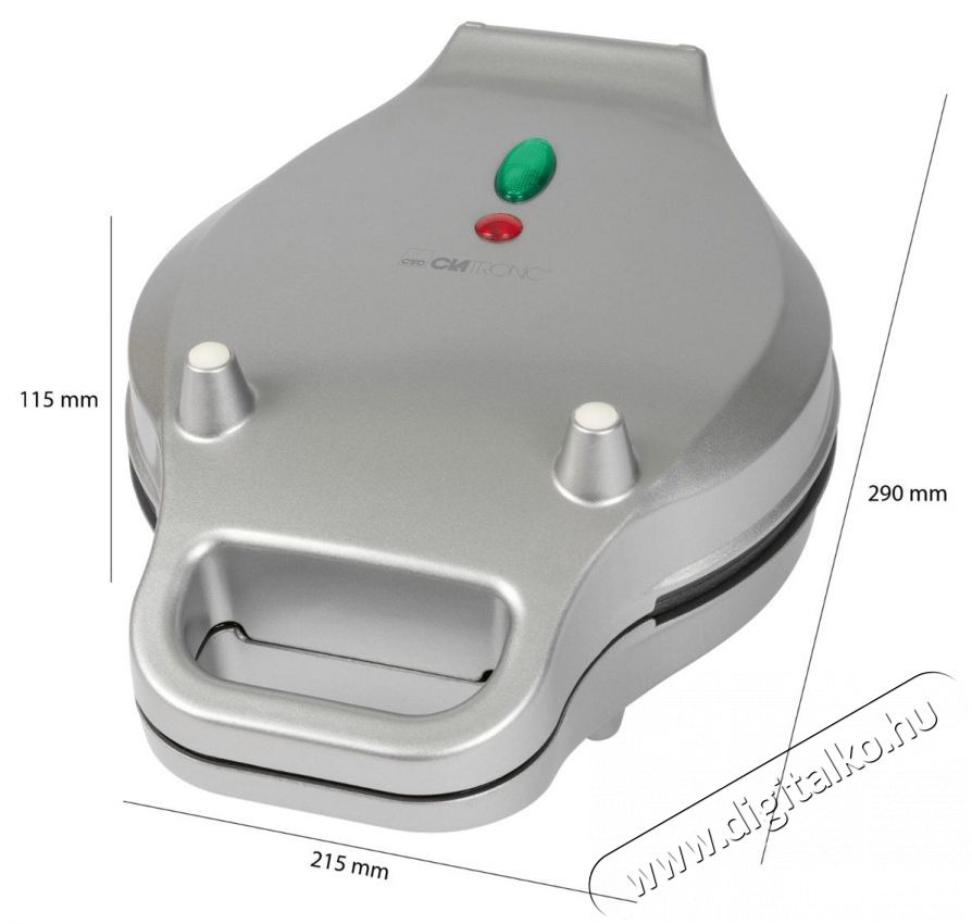 Clatronic WA 3772 gofris&uuml;tő - ez&uuml;st Konyhai term&eacute;kek - Konyhai kisg&eacute;p (s&uuml;t&eacute;s / főz&eacute;s / hűt&eacute;s / &eacute;telk&eacute;sz&iacute;t&eacute;s) - Melegszendvics / gofri s&uuml;tő - 374763