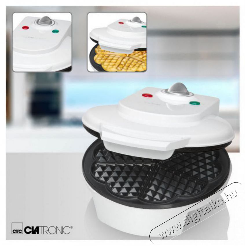 Clatronic WA 3491 gofris&uuml;tő - feh&eacute;r Konyhai term&eacute;kek - Konyhai kisg&eacute;p (s&uuml;t&eacute;s / főz&eacute;s / hűt&eacute;s / &eacute;telk&eacute;sz&iacute;t&eacute;s) - Melegszendvics / gofri s&uuml;tő - 347944