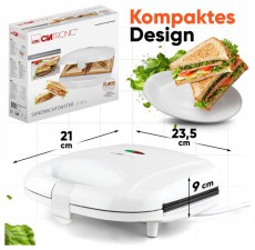 Clatronic ST 3813 feh&eacute;r szendvicss&uuml;tő Konyhai term&eacute;kek - Konyhai kisg&eacute;p (s&uuml;t&eacute;s / főz&eacute;s / hűt&eacute;s / &eacute;telk&eacute;sz&iacute;t&eacute;s) - Melegszendvics / gofri s&uuml;tő - 510346