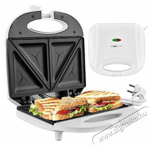 Clatronic ST 3813 feh&eacute;r szendvicss&uuml;tő Konyhai term&eacute;kek - Konyhai kisg&eacute;p (s&uuml;t&eacute;s / főz&eacute;s / hűt&eacute;s / &eacute;telk&eacute;sz&iacute;t&eacute;s) - Melegszendvics / gofri s&uuml;tő - 510346