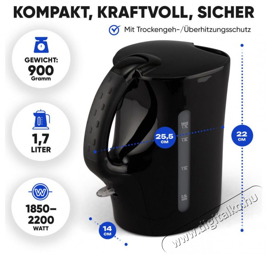 Clatronic WK 3819 fekete v&iacute;zforral&oacute; Konyhai term&eacute;kek - V&iacute;zforral&oacute; / teafőző - 513299