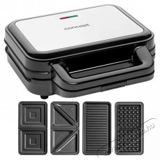 Concept SV3070 XXL 4 az 1-ben 900 W Konyhai term&eacute;kek - Konyhai kisg&eacute;p (s&uuml;t&eacute;s / főz&eacute;s / hűt&eacute;s / &eacute;telk&eacute;sz&iacute;t&eacute;s) - Melegszendvics / gofri s&uuml;tő - 523277