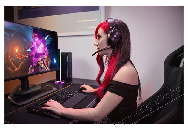 Corsair HS55 Surround fekete gamer headset Audio-Video / Hifi / Multim&eacute;dia - F&uuml;l &eacute;s Fejhallgat&oacute;k - Fejhallgat&oacute; mikrofonnal / headset - 477632