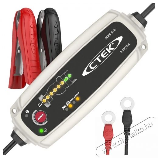 CTEK MXS 5.0 &uacute;j aut&oacute; akkuml&aacute;tor t&ouml;ltő Akkuk &eacute;s t&ouml;ltők - Li-ion akkumul&aacute;tor &eacute;s t&ouml;ltő (ut&aacute;ngy&aacute;rtott) - T&ouml;ltő - 531733