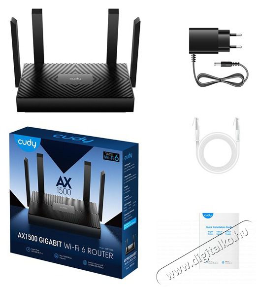 CUDY WR1500 k&eacute;ts&aacute;vos AX1500 WiFi 6, Gigabit fekete Access Point/Router Iroda &eacute;s sz&aacute;m&iacute;t&aacute;stechnika - H&aacute;l&oacute;zat - Router - 514650