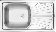 Deante ZMU0110 techno 1 medencés s/s konyhai mosogató csepegtető tálcával, szerelvényeivel együtt, szaténfényű Konyhai termékek - Mosogató - Mosogatótálca - 343822