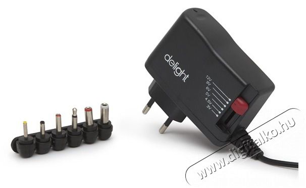 Delight DC 12V 2500mA Univerz&aacute;lis Adapter Akkuk &eacute;s t&ouml;ltők - Li-ion akkumul&aacute;tor &eacute;s t&ouml;ltő (gy&aacute;ri) - DC csatol&oacute; adapter - 387500