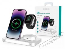 Devia ST379857 15W 3in1 fehér vezeték nélküli töltő állomás Mobil / Kommunikáció / Smart - Mobiltelefon kiegészítő / tok - Kiegészítő - 478437